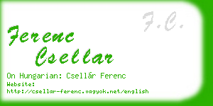 ferenc csellar business card