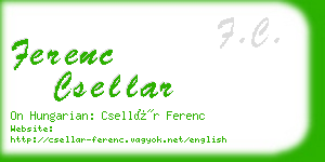 ferenc csellar business card